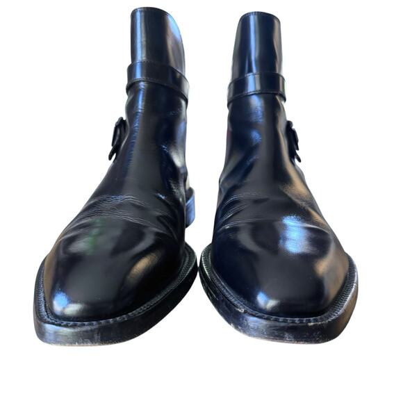 Hugo Boss Men's Jodhpur Style Leather Ankle Boots Black Made in Italy Size 9 - Picture 10 of 10
